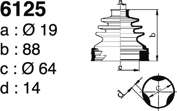 DEPA 6125 Bellow Kit, drive shaft