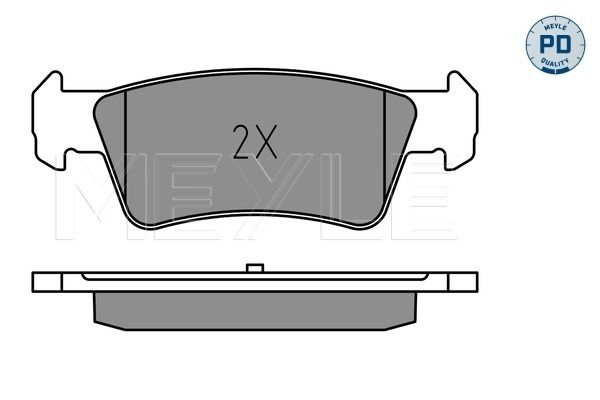 Комплект гальмівних накладок, дискове гальмо, Meyle 0252436719/PD