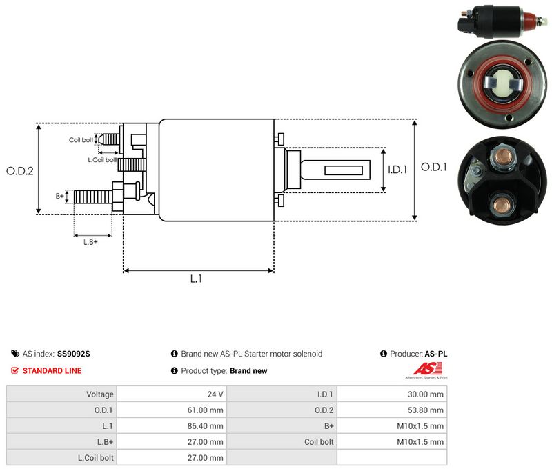 AS-PL SS9092S Solenoid Switch, starter