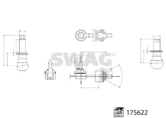 SWAG 33 10 2983 Link/Coupling Rod, stabiliser bar