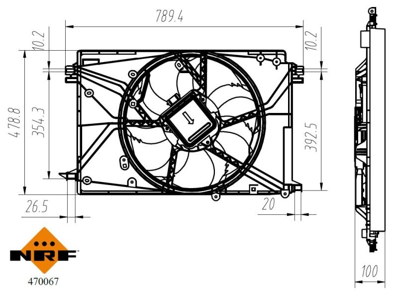 NRF ventilátor, motorhűtés 470067
