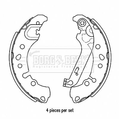 Комплект гальмівних колодок, Borg & Beck BBS6522
