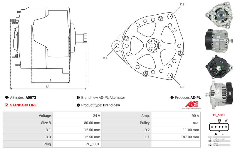 AS-PL A0073 Alternator