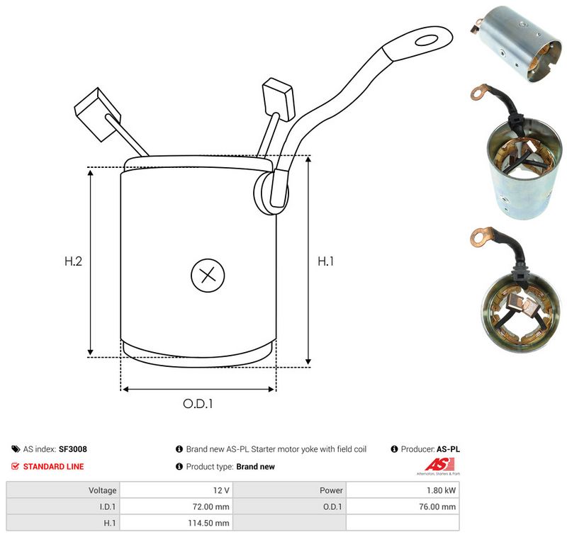 AS-PL SF3008 Field Winding, starter