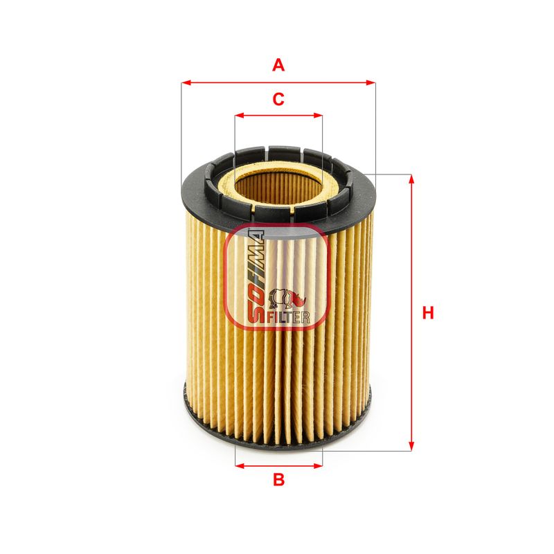 Оливний фільтр, фільтрувальний елемент, A8 3.7 98-02/VW T5 2.8 VR6 03-09, Sofima S5010PE