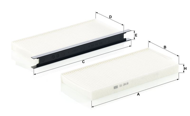 Filter, salongiõhk, MANN-FILTER CU 2418-2