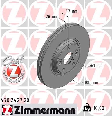 Гальмівний диск, Zimmermann 470242720