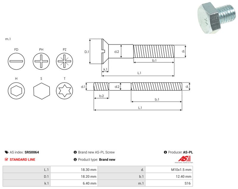AS-PL SRS0064 Repair Set, alternator