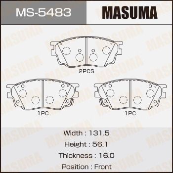 Комплект гальмівних колодок, Masuma MS-5483