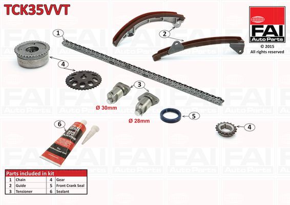 Комплект ланцюгів привода, Fai Autoparts TCK35VVT