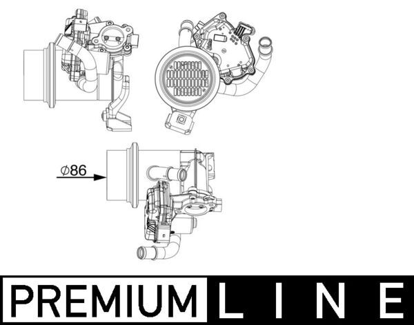 Радіатор, система рециркуляції вг, Mahle CE18000P