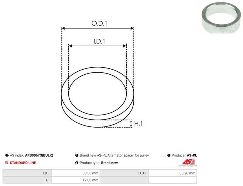 AS-PL ARS0067S(BULK) Repair Set, alternator