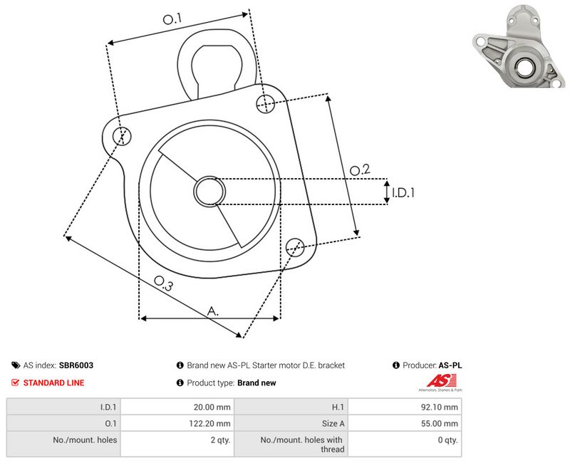 AS-PL SBR6003 Starter Lid, carburettor