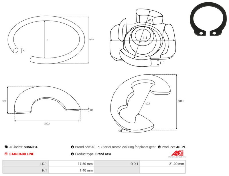 AS-PL SRS6034 Repair Kit, starter