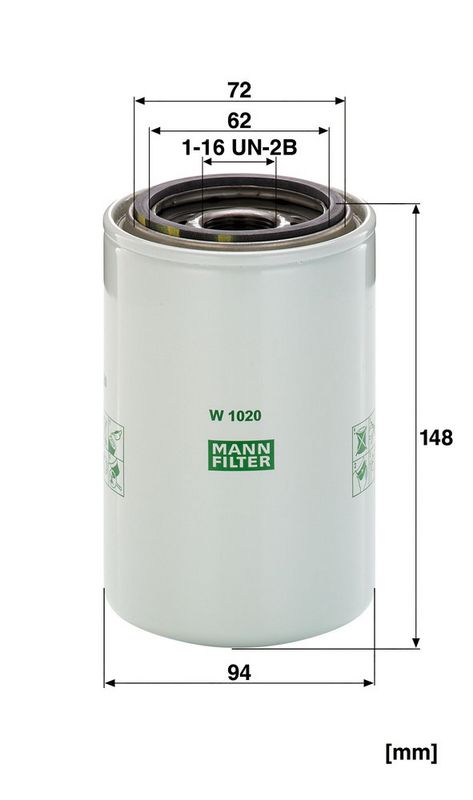 Filtru ulei W 1020 MANN-FILTER