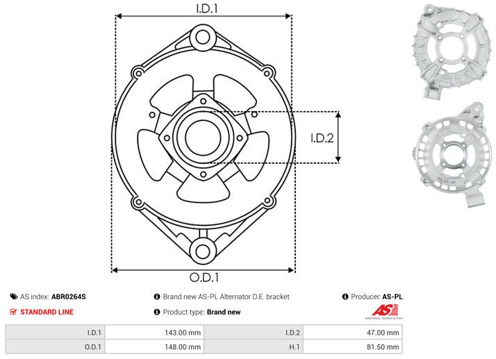 Kaitsekate, generaator, AS-PL ABR0264S