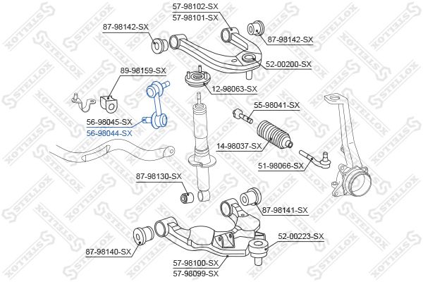 STELLOX 56-98044-SX Link/Coupling Rod, stabiliser bar