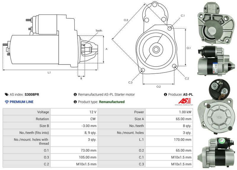 AS-PL S3008PR Starter