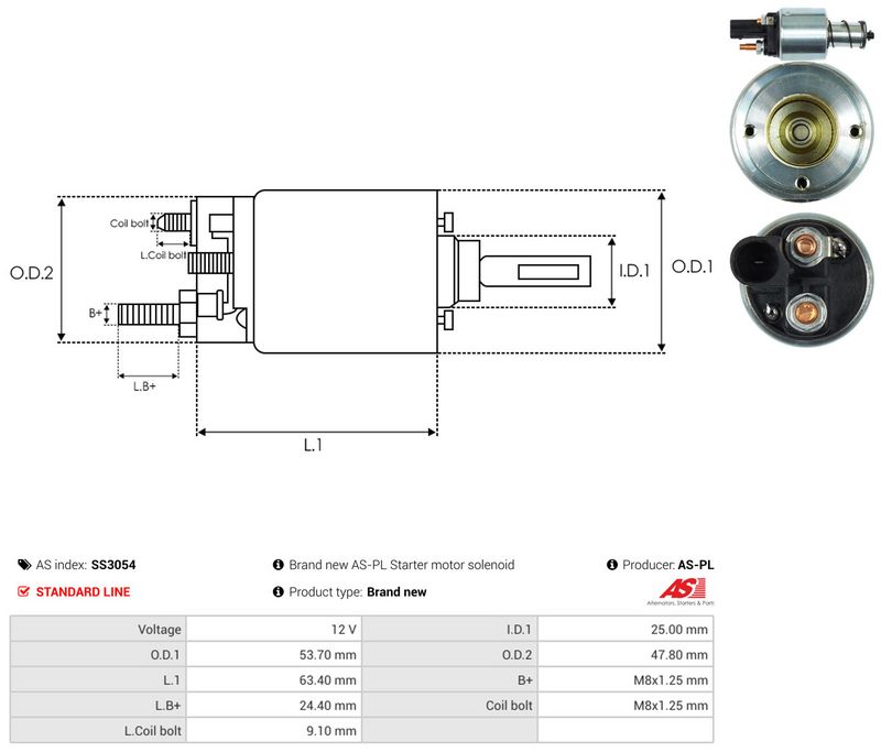 Magnetlülitus, starter, AS-PL SS3054