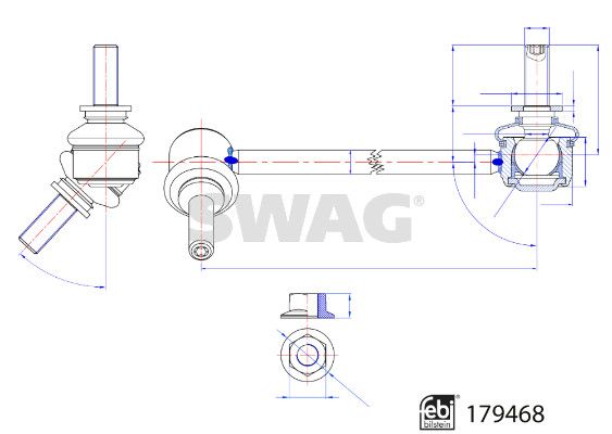SWAG 33 10 4922 Link/Coupling Rod, stabiliser bar