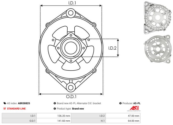Kaitsekate, generaator, AS-PL ABR3082S