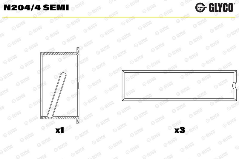 Product Sadales vārpstas gultnis GLYCO N204/4 SEMI Image