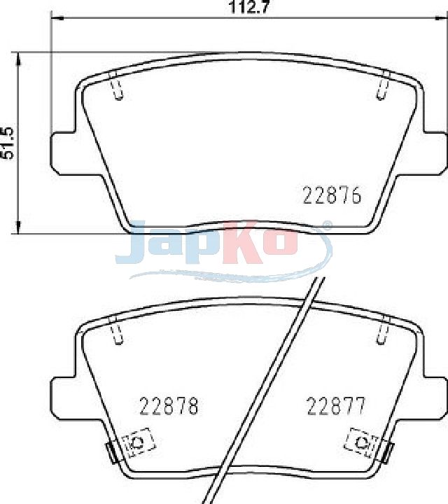 JAPKO 51H12 Brake Pad Set, disc brake