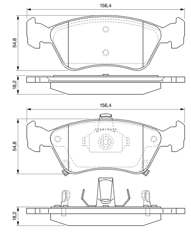 Piduriklotsi komplekt, ketaspidur, BOSCH 0 986 424 560