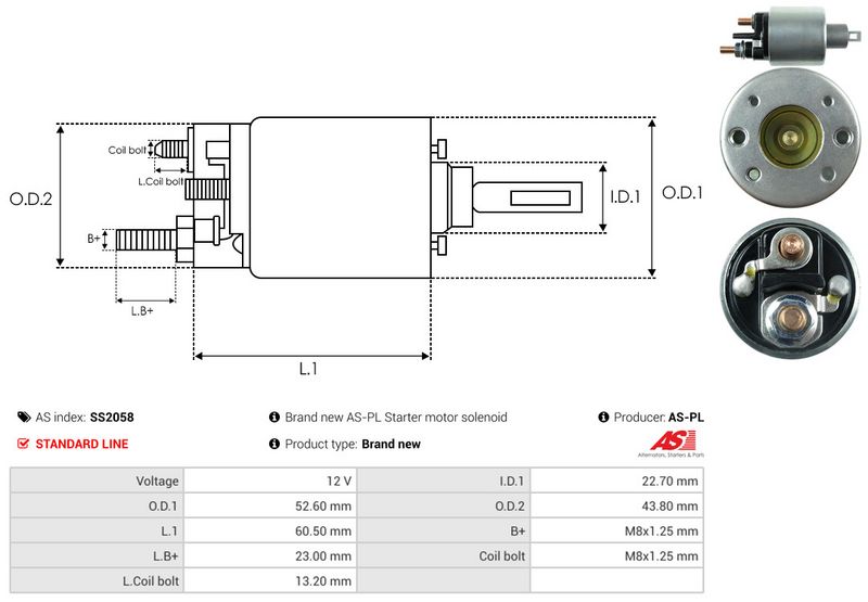 AS-PL SS2058 Solenoid Switch, starter