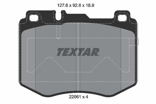 Комплект гальмівних накладок, дискове гальмо, Textar 2206101