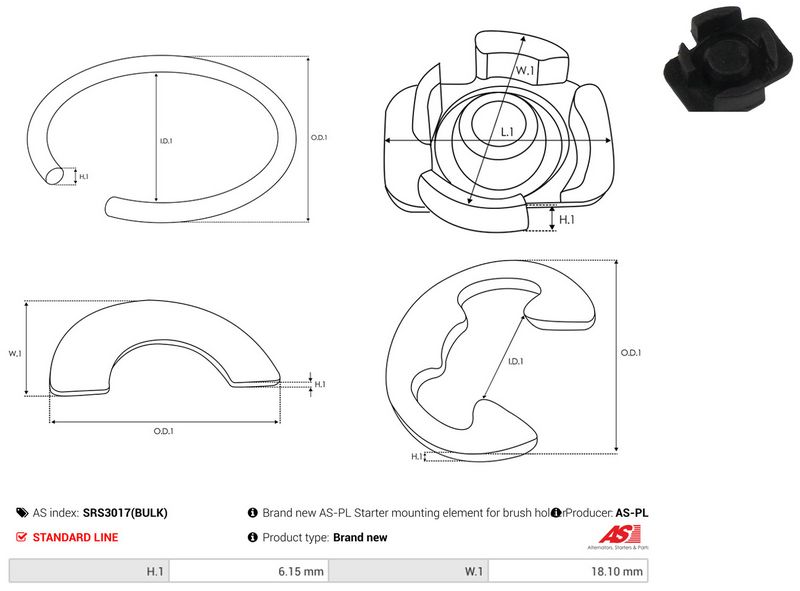 AS-PL SRS3017(BULK) Repair Kit, starter