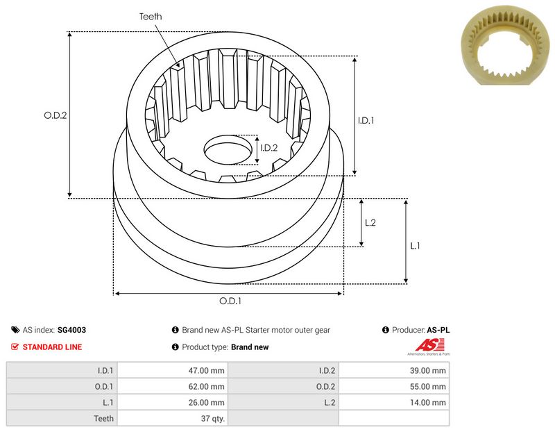 AS-PL SG4003 Repair Kit, starter