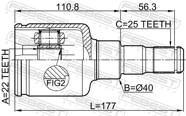 FEBEST 2011-JOURR Joint Kit, drive shaft