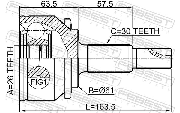 FEBEST 0110-AXVH70 Joint Kit, drive shaft