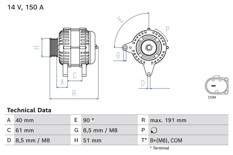 BOSCH Dynamo / Alternator 0 986 085 020