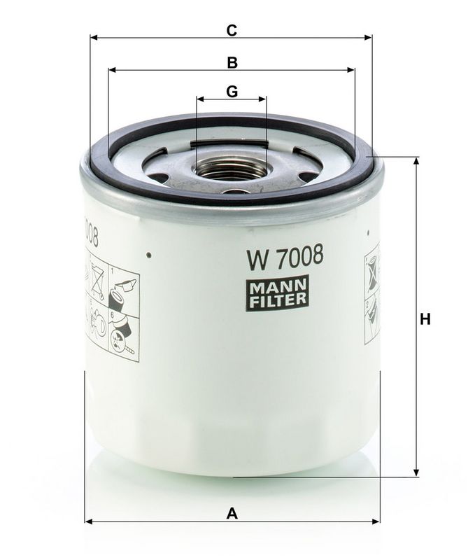 Õlifilter, MANN-FILTER W 7008