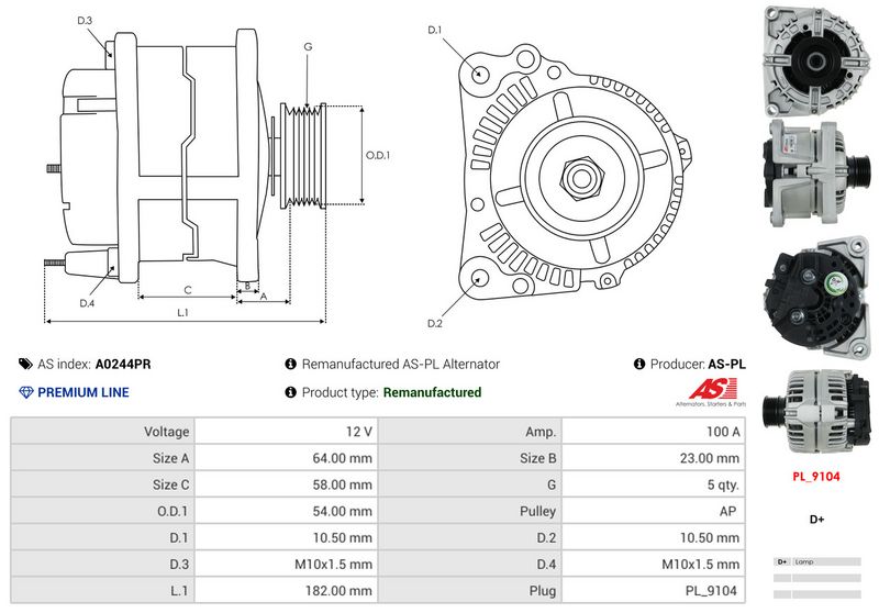 AS-PL A0244PR Alternator