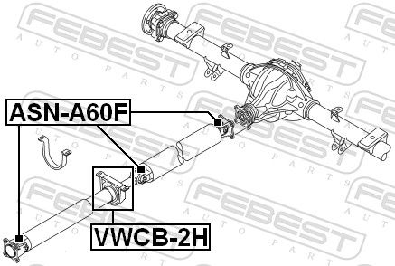 FEBEST VWCB-2H Bearing, propshaft centre bearing