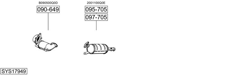 BOSAL kipufogórendszer SYS17949