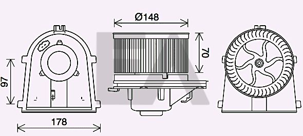 Motor eléctrico, ventilador habitáculo