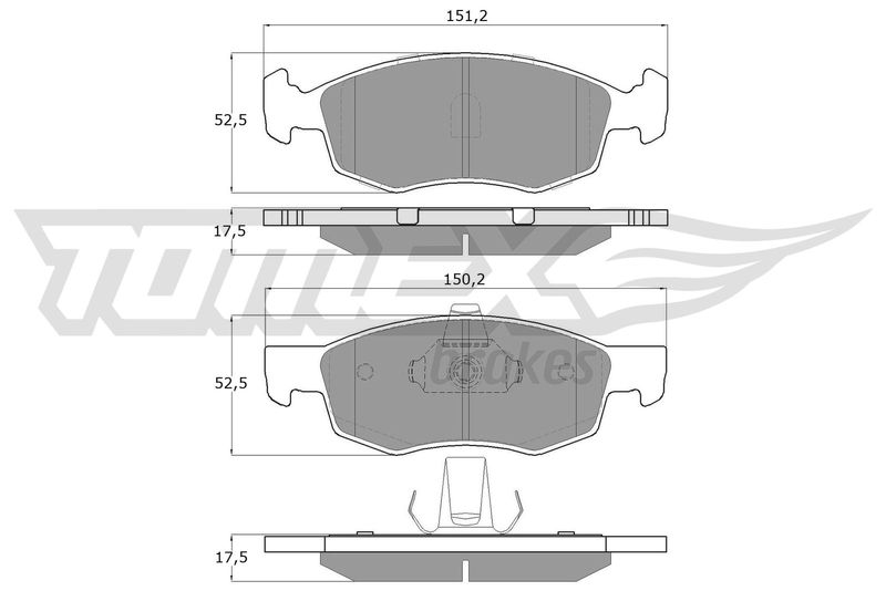 TOMEX Brakes fékbetétkészlet, tárcsafék TX 16-61