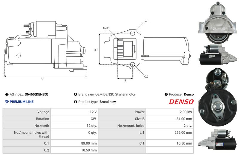 AS-PL S6465(DENSO) Starter