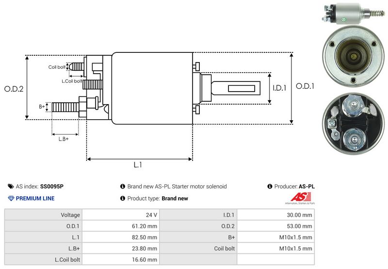 AS-PL SS0095P Solenoid Switch, starter