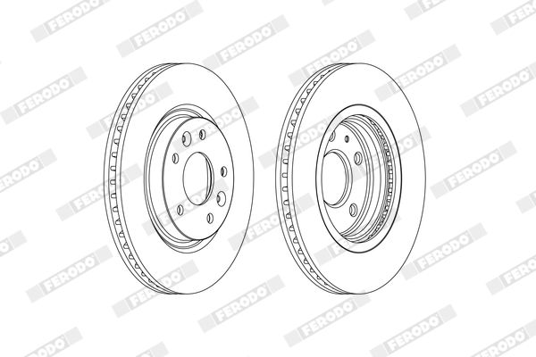 Гальмівний диск, з вентиляцією, 296мм, кількість отворів 5, Ferodo DDF2466C