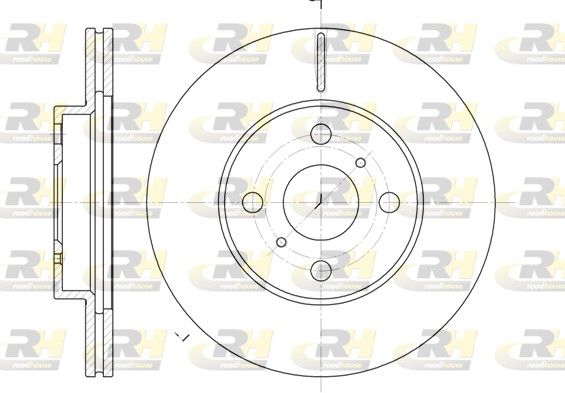 Гальмівний диск, передня вісь, з вентиляцією, 255мм, кількість отворів 4, Roadhouse 6635.10