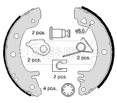 Комплект гальмівних колодок, Borg & Beck BBS6097