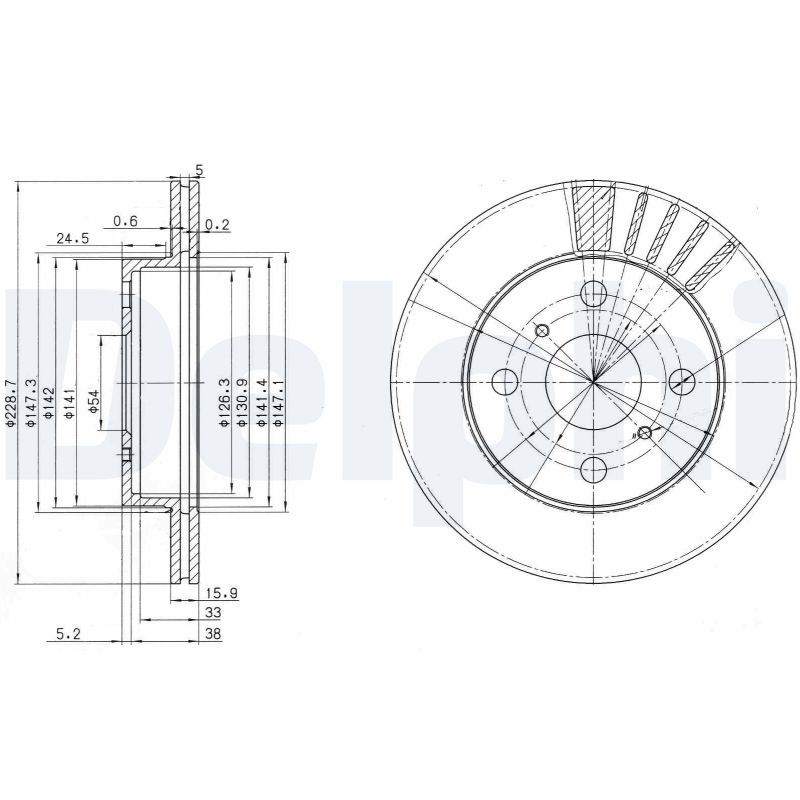 DELPHI féktárcsa BG3173