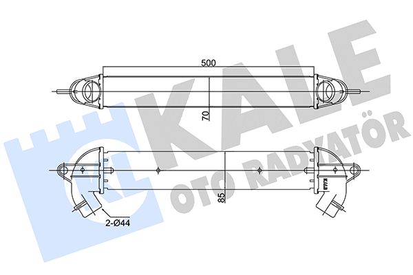 KALE FIAT Интеркулер Doblo 1.3/1.9JTD 01-