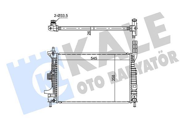 KALE FORD Радиатор охлаждения двигатель. C-Max II, Focus III, Kuga II, Transit Connect 1.5/1.6TDCi 10-