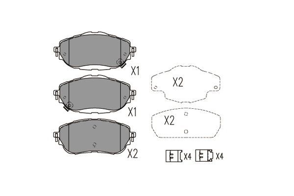 Комплект гальмівних накладок, дискове гальмо, Kavo Parts KBP-9123